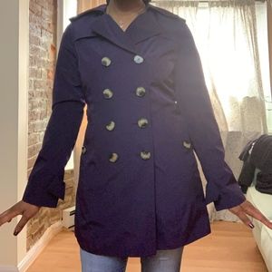 Anne Klein Navy Blue Trench Coat